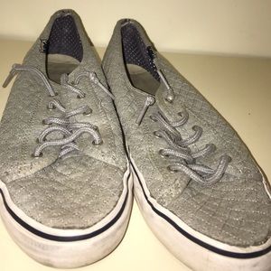 KEDS Gray quilted slip on sneakers